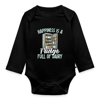 Lactose tolerant Milk lovers Cheese lovers - Organic Longsleeve Baby Bodysuit - black - Front