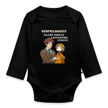 VENTRILOQUIST SILENT VOICES CAPTIVATING STORIES - Organic Longsleeve Baby Bodysuit - black - Front