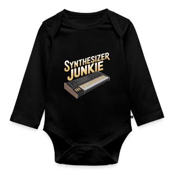 Synthétiseur Junkie Design - Body Bébé bio manches longues - noir - Devant