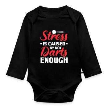 Dart Dartspieler Dartspiel Herren - Baby Bio-Langarm-Body - Schwarz - Vorne