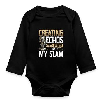 Poetry Slam Rhyme Slam Poetry Poet Poems - Organic Longsleeve Baby Bodysuit - black - Front