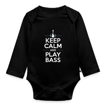 Basse, Guitariste, Musicien, Matériel, Funk, Rock, Jazz - Body Bébé bio manches longues - noir - Devant