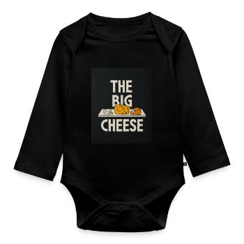 The Big Cheese Humor Design - Baby Bio-Langarm-Body - Schwarz - Vorne