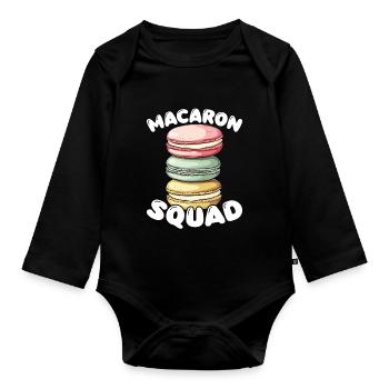 Macaron Bäcker Konditor Macaron-Liebhaber - Baby Bio-Langarm-Body - Schwarz - Vorne