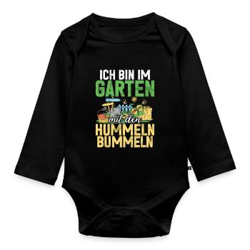 Gärtner Pflanzen Gartenarbeit Gartenbau - Baby Bio-Langarm-Body - Schwarz - Vorne