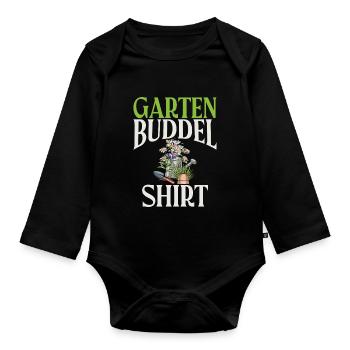 Gärtner Pflanzen Gartenarbeit Gartenbau - Baby Bio-Langarm-Body - Schwarz - Vorne