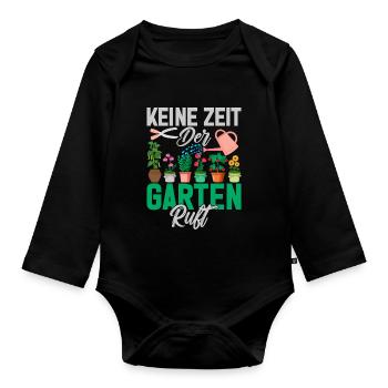 Gärtner Pflanzen Gartenarbeit Gartenbau - Baby Bio-Langarm-Body - Schwarz - Vorne