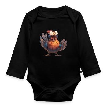 Pheasants Pheasant - Organic Longsleeve Baby Bodysuit - black - Front