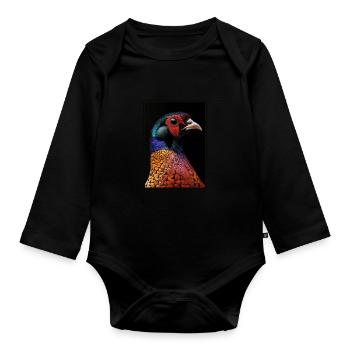 Pheasants Pheasant - Organic Longsleeve Baby Bodysuit - black - Front