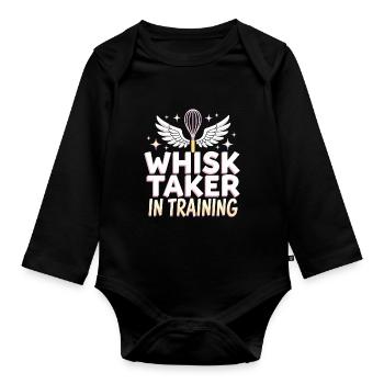 Junior Baking Candidate Young Chef Baking - Organic Longsleeve Baby Bodysuit - black - Front