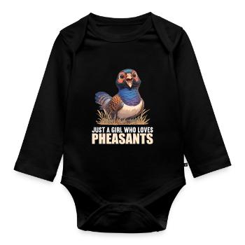 Pheasants Pheasant - Organic Longsleeve Baby Bodysuit - black - Front