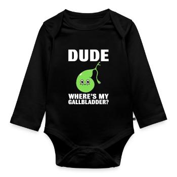 Funny Gallbladder Removal Cholecystectomy - Organic Longsleeve Baby Bodysuit - black - Front