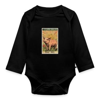 Schweine Schwein - Baby Bio-Langarm-Body - Schwarz - Vorne