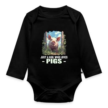 Cochon Cochon - Body Bébé bio manches longues - noir - Devant