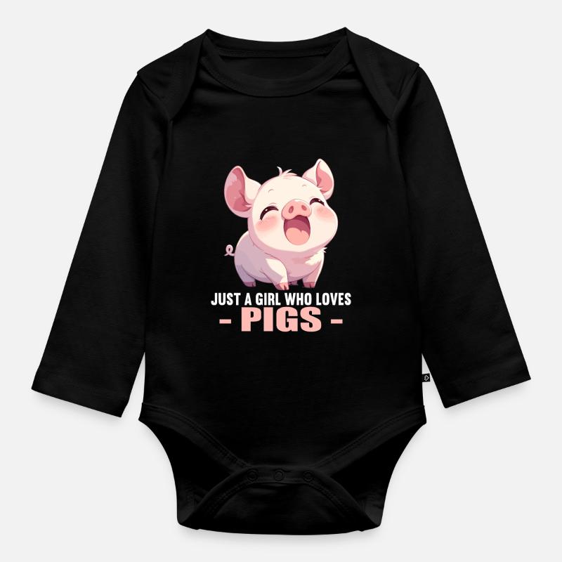 Cochon Cochon - Body Bébé bio manches longues - noir