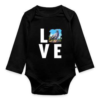 Tauben Taube - Baby Bio-Langarm-Body - Schwarz - Vorne