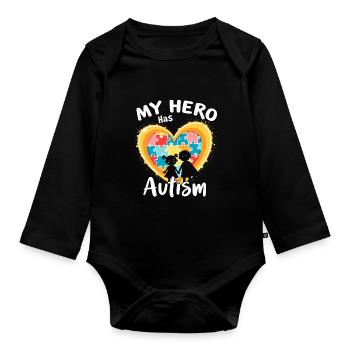 Frères et sœurs autistes - Body Bébé bio manches longues - noir - Devant