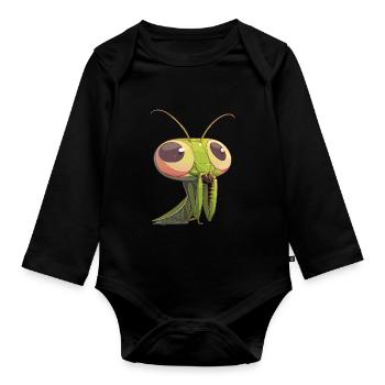 Praying mantises Praying mantis - Organic Longsleeve Baby Bodysuit - black - Front