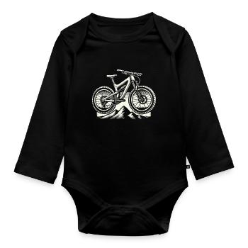 Vélo d’aventure Montagnes VTT Amour - Body Bébé bio manches longues - noir - Devant