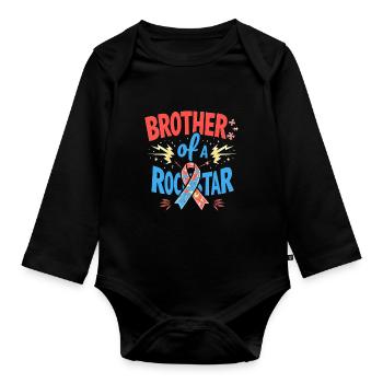Frères et sœurs autistes - Body Bébé bio manches longues - noir - Devant