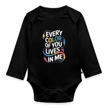 Frères et sœurs autistes - Body Bébé bio manches longues - noir - Devant