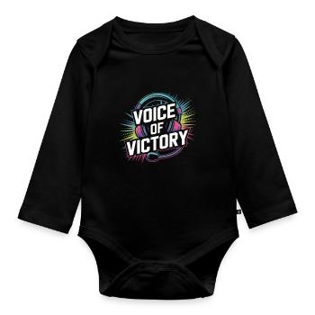 Girl In Esports Shoutcaster Gaming review - Organic Longsleeve Baby Bodysuit - black - Front