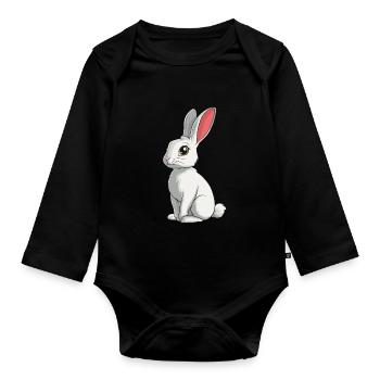 Bunny Bunny - Organic Longsleeve Baby Bodysuit - black - Front