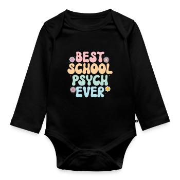 Psychologue scolaire Psychologie scolaire - Body Bébé bio manches longues - noir - Devant