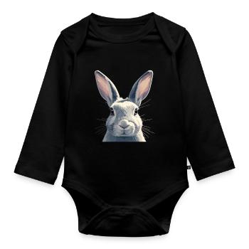 Bunny Bunny - Organic Longsleeve Baby Bodysuit - black - Front