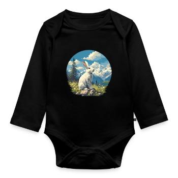 Bunny Bunny - Organic Longsleeve Baby Bodysuit - black - Front