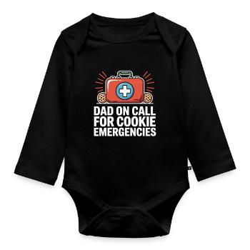 Dad Girl Scout Leader Proud Troop Support Scout - Organic Longsleeve Baby Bodysuit - black - Front