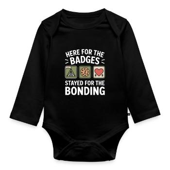 Dad Girl Scout Leader Proud Troop Support Scout - Organic Longsleeve Baby Bodysuit - black - Front