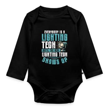 Lichttechniker Beleuchtungstechniker Lichttechnik - Baby Bio-Langarm-Body - Schwarz - Vorne