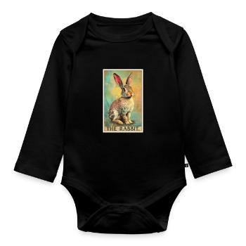 Bunny Bunny - Organic Longsleeve Baby Bodysuit - black - Front