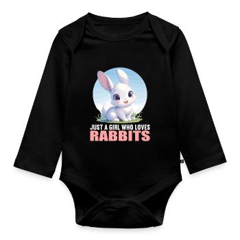 Bunny Bunny - Organic Longsleeve Baby Bodysuit - black - Front