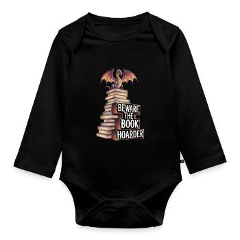 Fantasy Book Reader Magical Story Liebhaber - Baby Bio-Langarm-Body - Schwarz - Vorne