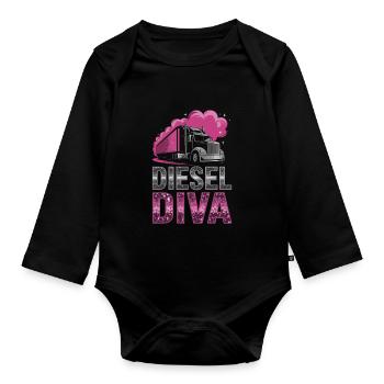 Women In Trucking Female Trucker Pride - Body Bébé bio manches longues - noir - Devant