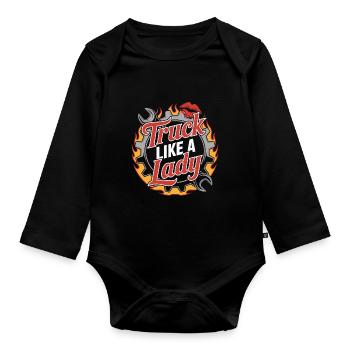 Women In Trucking Female Trucker Pride - Body Bébé bio manches longues - noir - Devant