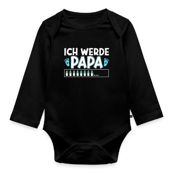 Ich Werde Papa Vatertag Neuer Papa Elternteil - Baby Bio-Langarm-Body - Schwarz - Vorne