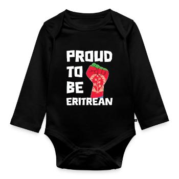 Stolz Eritreisch Zu Sein Statement - Baby Bio-Langarm-Body - Schwarz - Vorne