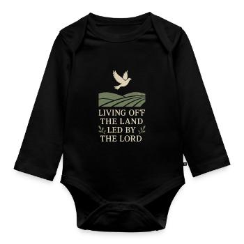 Christian Homesteader Faith Farming Lural Life - Organic Longsleeve Baby Bodysuit - black - Front