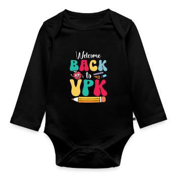 Bienvenue chez vpk - Body Bébé bio manches longues - noir - Devant