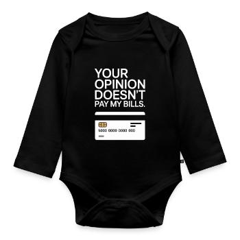 L’opinion de l’entrepreneur ne paie pas mes factures Freelance - Body Bébé bio manches longues - noir - Devant