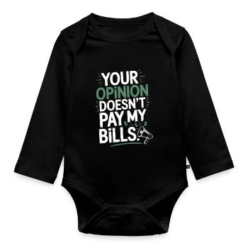L’opinion de l’entrepreneur ne paie pas mes factures Freelance - Body Bébé bio manches longues - noir - Devant