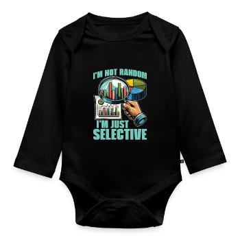 Statisticien Je ne suis pas au hasard Je suis mathématicien - Body Bébé bio manches longues - noir - Devant