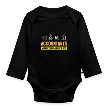 Buchhalter Arbeiten Hart Für Ihre Werte - Baby Bio-Langarm-Body - Schwarz - Vorne
