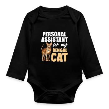 Persönlicher Assistent Für Meine Bengal Cat - Baby Bio-Langarm-Body - Schwarz - Vorne