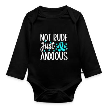 Trouble anxieux Trouble anxieux - Body Bébé bio manches longues - noir - Devant