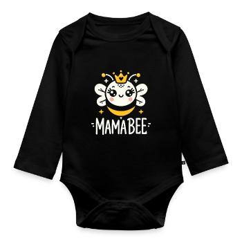Mama Bee - Baby Bio-Langarm-Body - Schwarz - Vorne