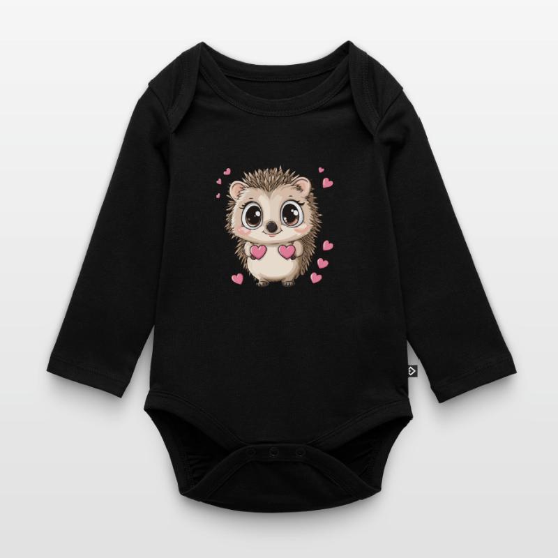 Igel mit Herzen Baby Bio-Langarm-Body